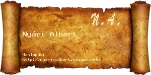 Nyári Albert névjegykártya